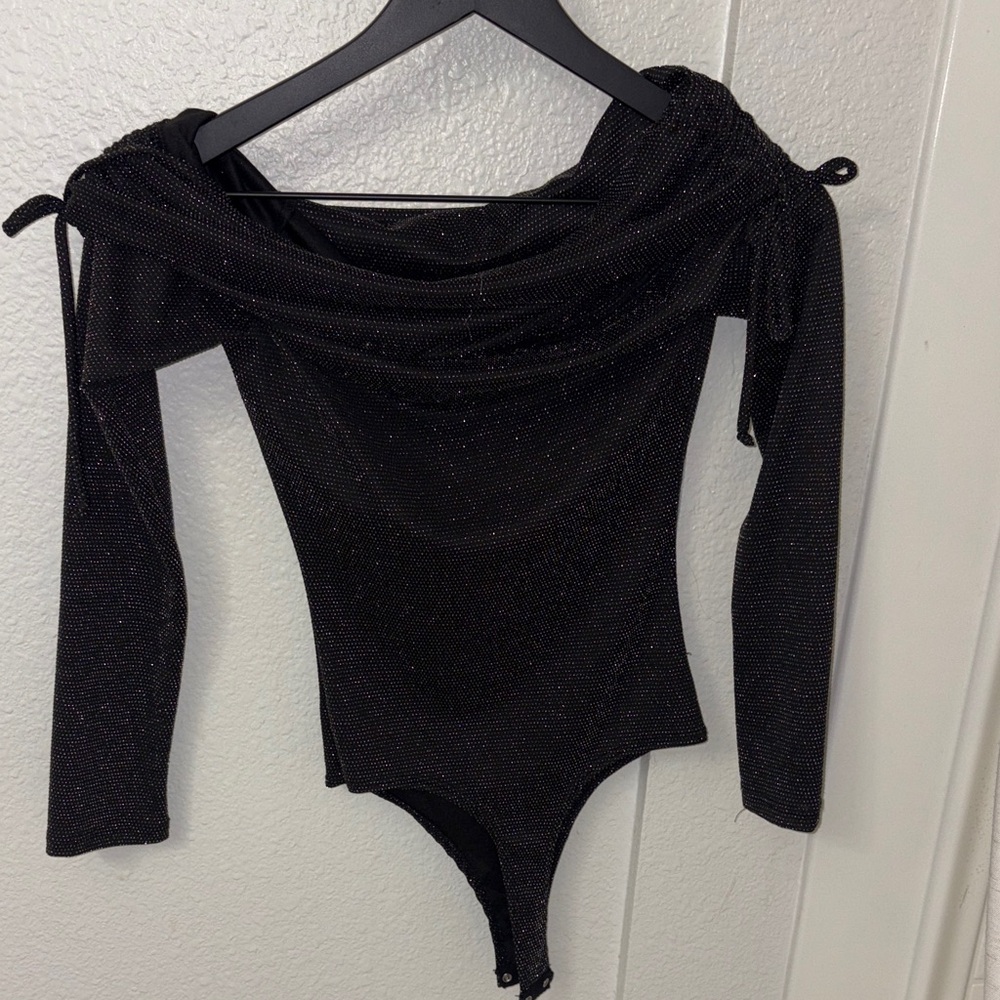 Fashion Nova Black Glitter Kids Bodysuit